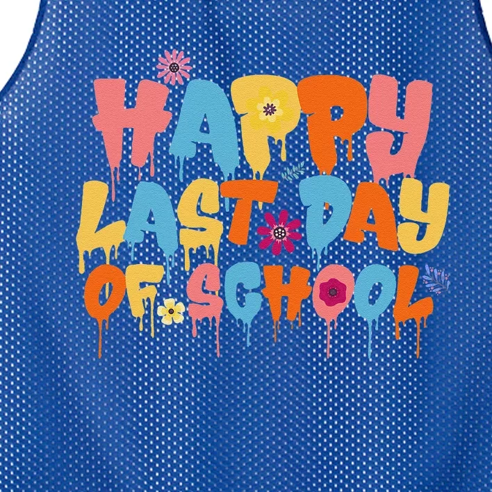 Happy Last Day Of School Teacher Student Graduation Mesh Reversible Basketball Jersey Tank