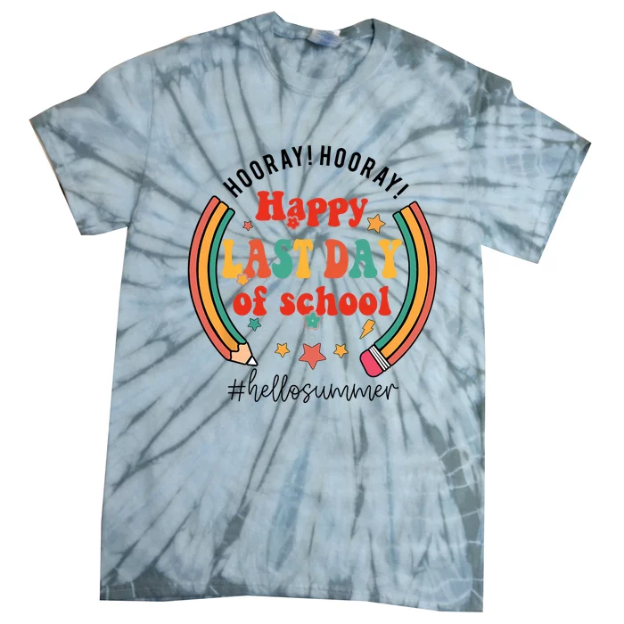 Happy Last Day Of School Hello Summer Students And Teachers Gift Design Tie-Dye T-Shirt