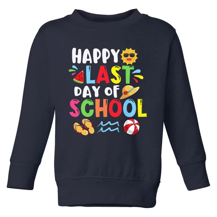 Happy Last Day Of School Summer Time Cute Sun Students Funny Toddler Sweatshirt