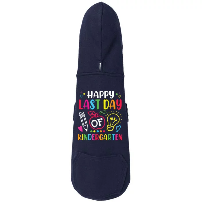 Happy Last Day Of Kindergarten School Funny Teacher Students Doggie 3-End Fleece Hoodie