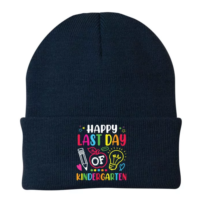 Happy Last Day Of Kindergarten School Funny Teacher Students Knit Cap Winter Beanie