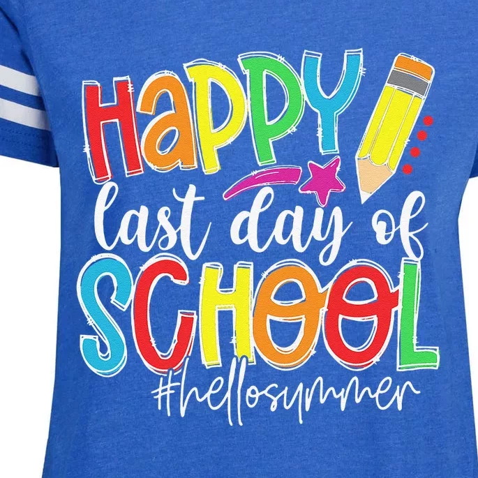 Happy Last Day Of School Teacher Graduation Last Day Enza Ladies Jersey Football T-Shirt