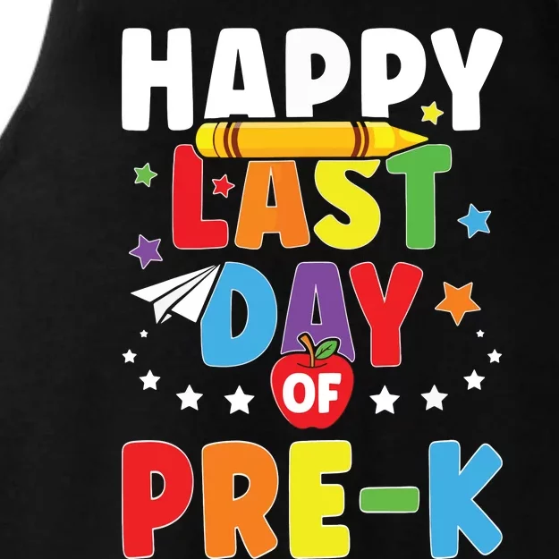 Happy Last Day Of PreK Graduation Teacher Students Ladies Tri-Blend Wicking Tank