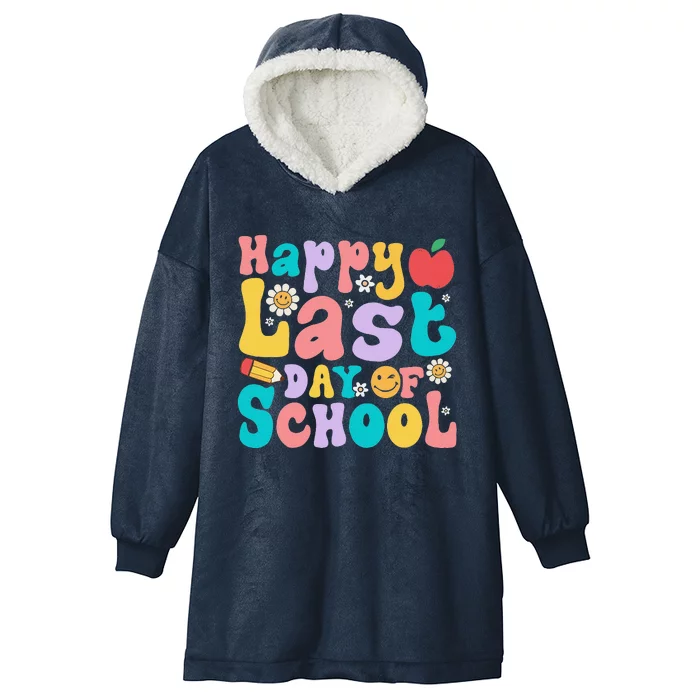 Happy Last Day Of School Teacher Student Graduation Funny Hooded Wearable Blanket