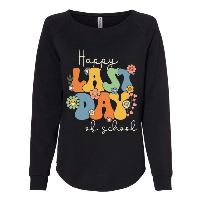 Happy Last Day Of School Graduation Groovy Teacher Student Womens California Wash Sweatshirt