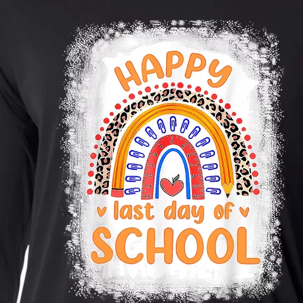 Happy Last Day Of School Rainbow Funny Summer Vacation Cooling Performance Long Sleeve Crew