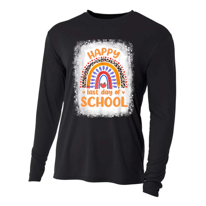 Happy Last Day Of School Rainbow Funny Summer Vacation Cooling Performance Long Sleeve Crew