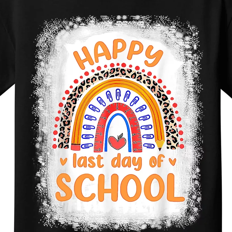 Happy Last Day Of School Rainbow Funny Summer Vacation Kids T-Shirt