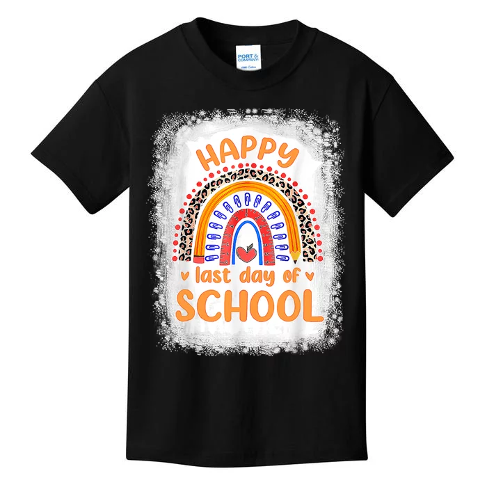 Happy Last Day Of School Rainbow Funny Summer Vacation Kids T-Shirt