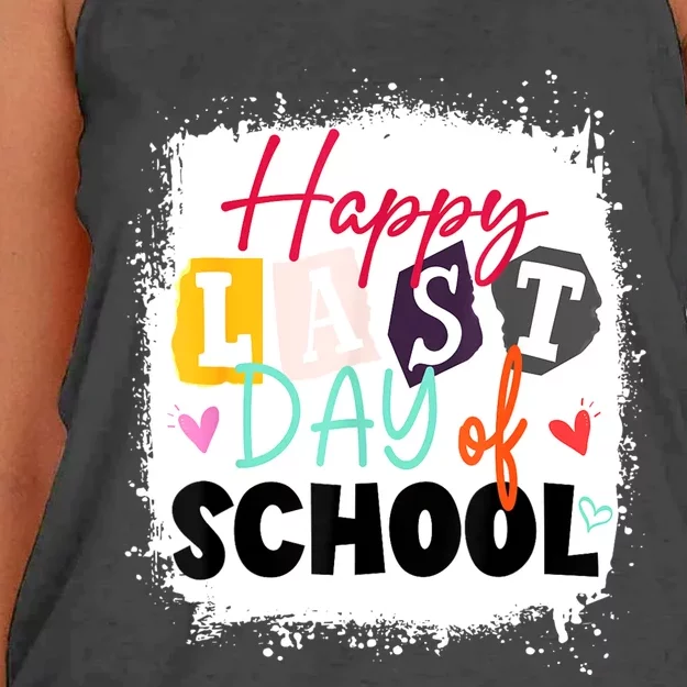 Happy Last Day Of School Teacher & Kids LAST DAY OF SCHOOL Women's Knotted Racerback Tank