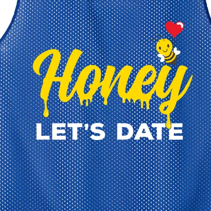 Honey Let's Date Funny Bee Couple Valentines Day Pun Gift Cool Gift Mesh Reversible Basketball Jersey Tank