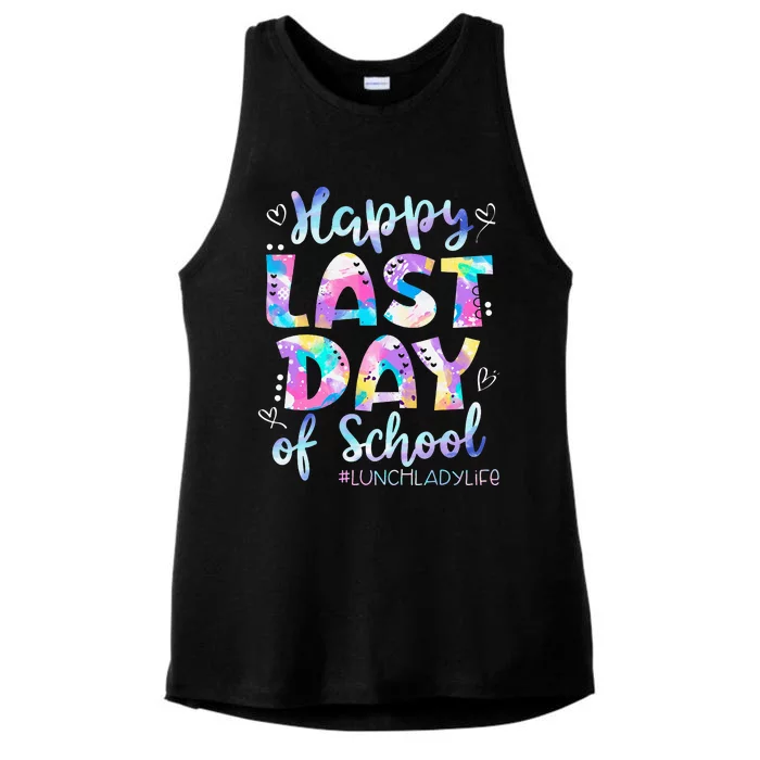 Happy Last Day Of School Lunch Lady Life Summer Ladies Tri-Blend Wicking Tank