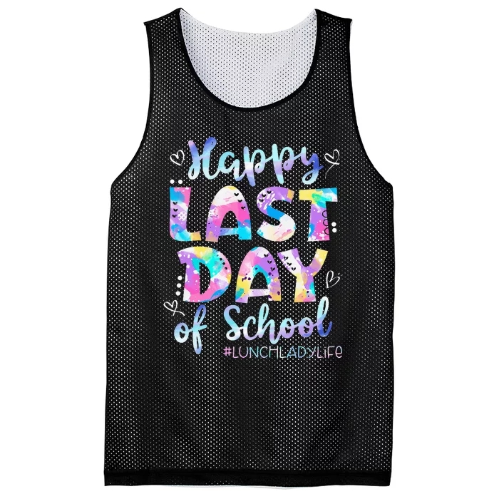 Happy Last Day Of School Lunch Lady Life Summer Mesh Reversible Basketball Jersey Tank