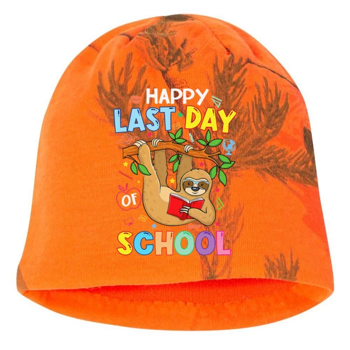 Happy Last Day Of School Teacher Cute Sloth Graduation Kati - Camo Knit Beanie