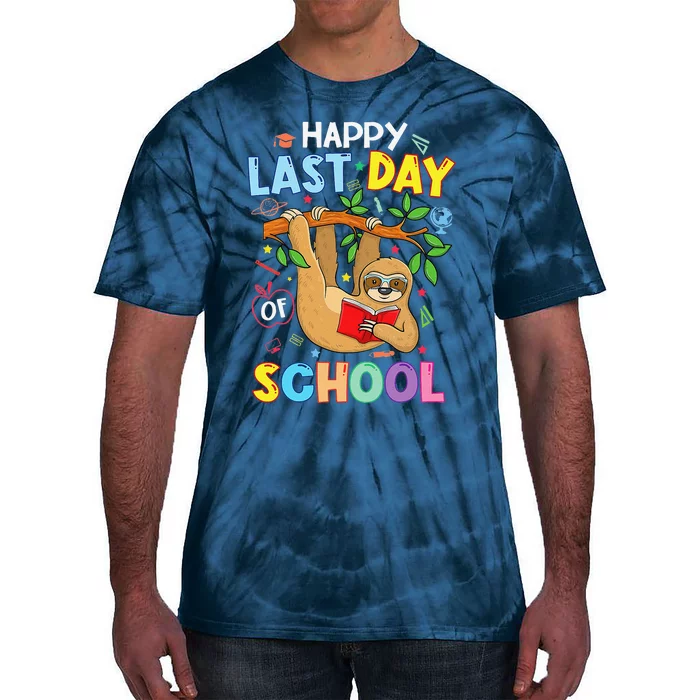 Happy Last Day Of School Teacher Cute Sloth Graduation Tie-Dye T-Shirt