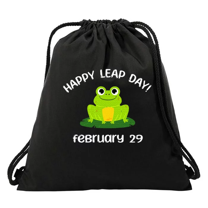 Happy Leap Day Year 2024 February 29th Funny Frog lovers Drawstring Bag