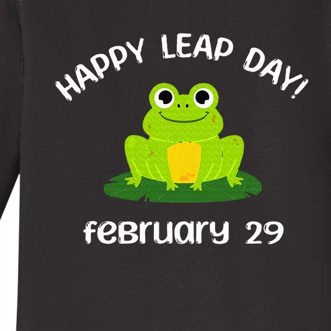 Happy Leap Day Year 2024 February 29th Funny Frog lovers Baby Long Sleeve Bodysuit