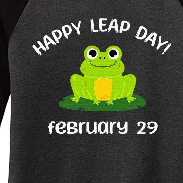 Happy Leap Day Year 2024 February 29th Funny Frog lovers Women's Tri-Blend 3/4-Sleeve Raglan Shirt