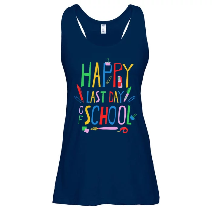 Happy Last Day Of School Teacher School's Out Ladies Essential Flowy Tank