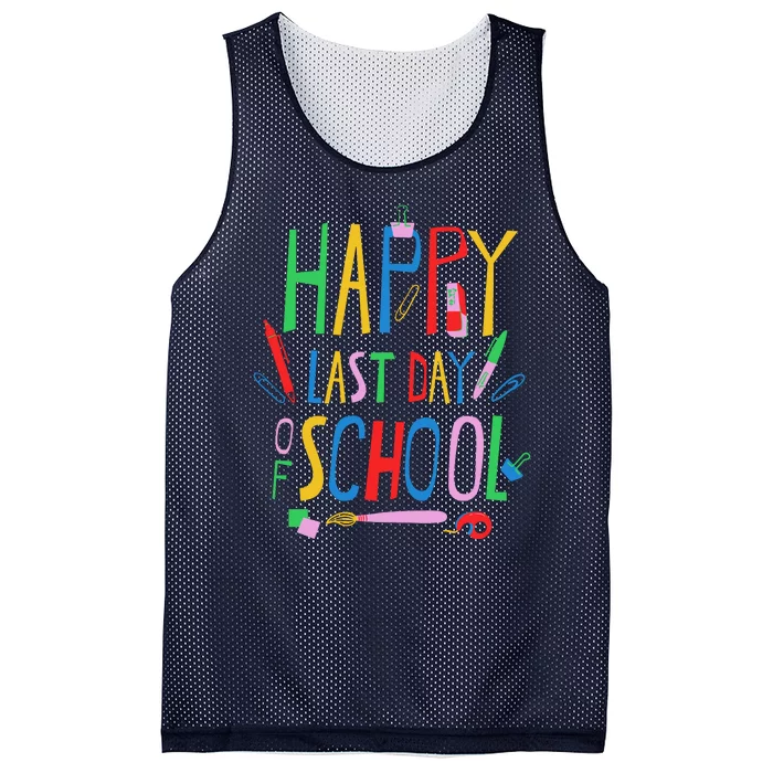 Happy Last Day Of School Teacher School's Out Mesh Reversible Basketball Jersey Tank