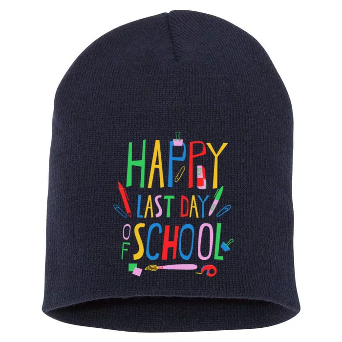 Happy Last Day Of School Teacher School's Out Short Acrylic Beanie