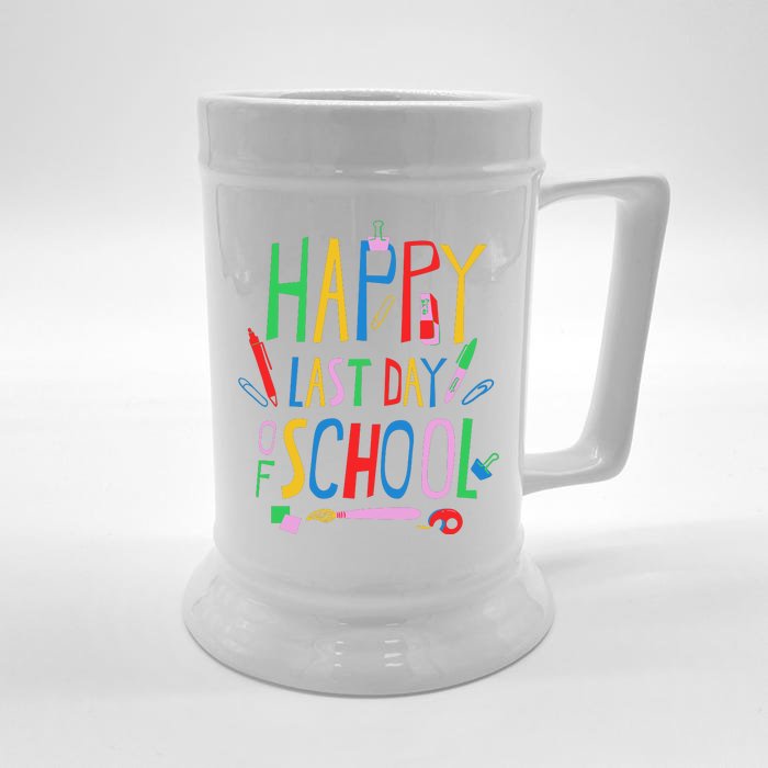 Happy Last Day Of School Teacher School's Out Front & Back Beer Stein