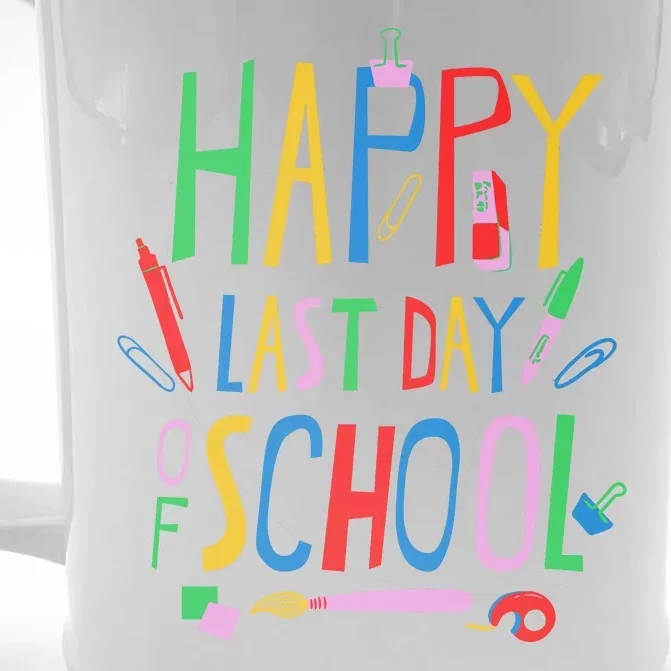 Happy Last Day Of School Teacher School's Out Front & Back Beer Stein