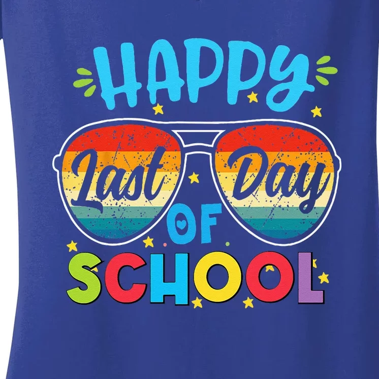 Happy Last Day Of School Teacher Student Graduation Women's V-Neck T-Shirt