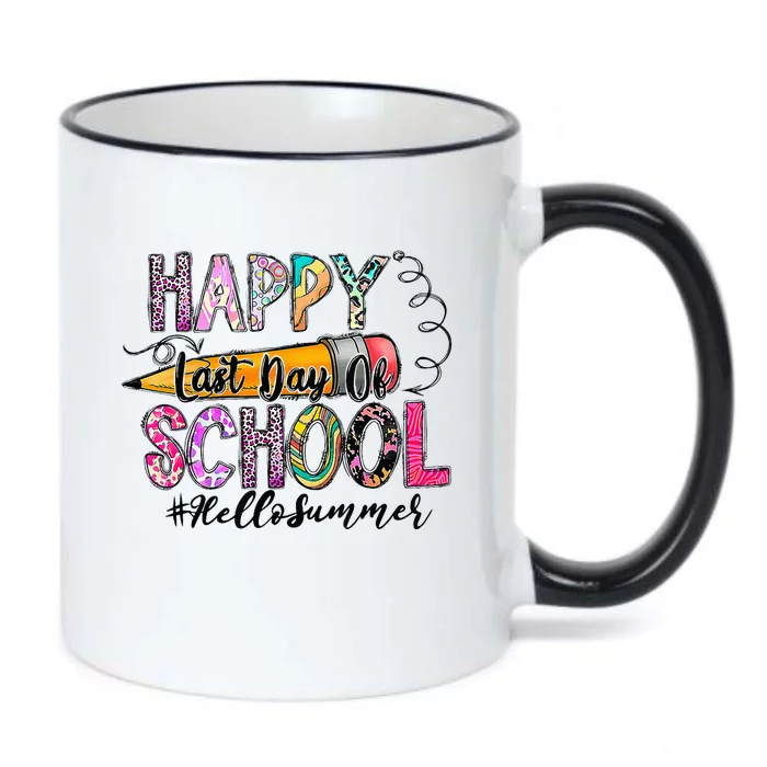 Happy Last Day Of School Hello Summer Teacher Student Black Color Changing Mug