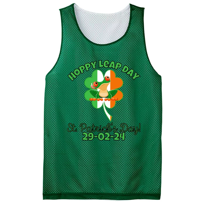 Hoppy Leap Day February 29 Frog St Patricks Day Mesh Reversible Basketball Jersey Tank