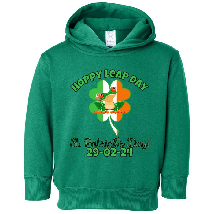 Hoppy Leap Day February 29 Frog St Patricks Day Toddler Hoodie