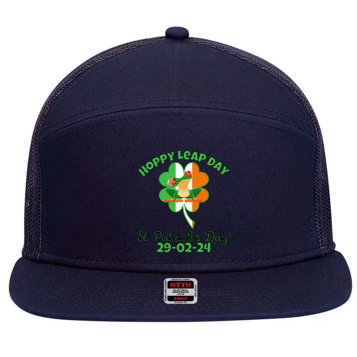 Hoppy Leap Day February 29 Frog St Patricks Day 7 Panel Mesh Trucker Snapback Hat