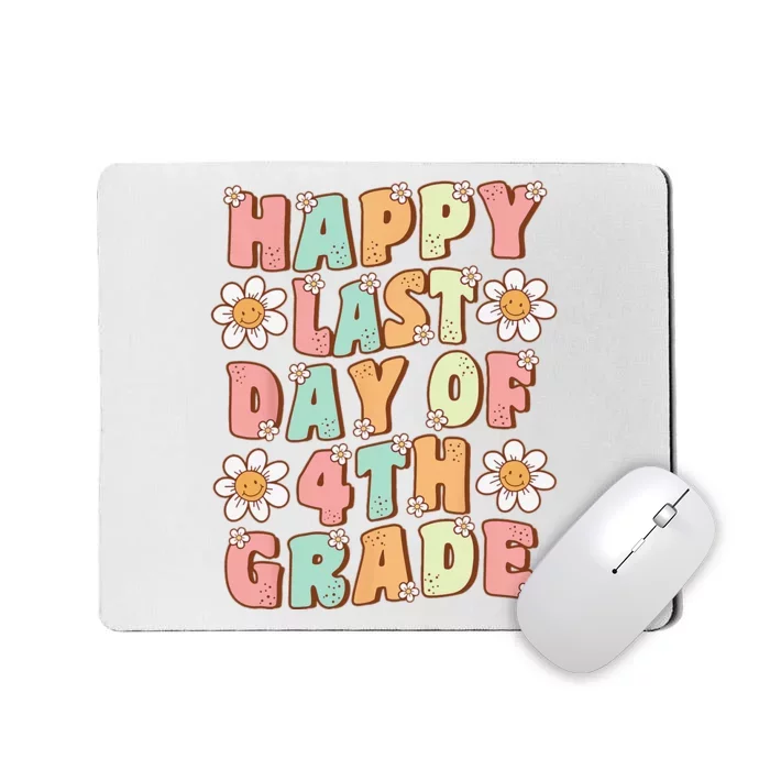 Happy Last Day of 4th Grade Cute Groovy Fourth Grade Teacher Mousepad