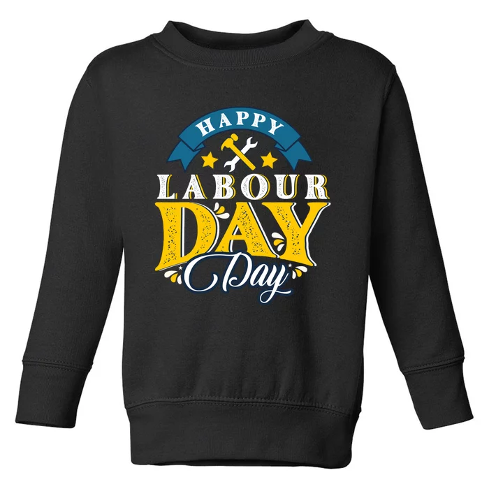 Happy Labor Day Celebration Graphic Toddler Sweatshirt