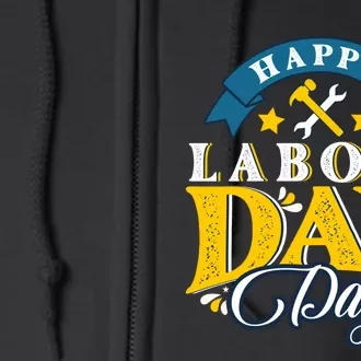 Happy Labor Day Celebration Graphic Full Zip Hoodie