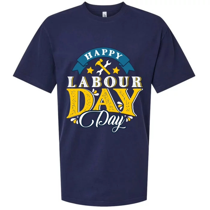 Happy Labor Day Celebration Graphic Sueded Cloud Jersey T-Shirt