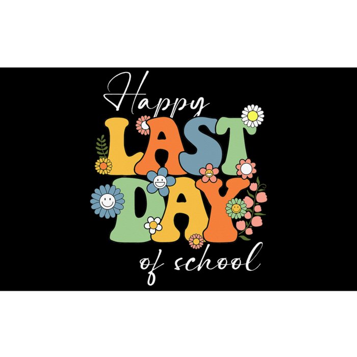 Happy Last Day Of School Graduation Groovy Teacher Bumper Sticker