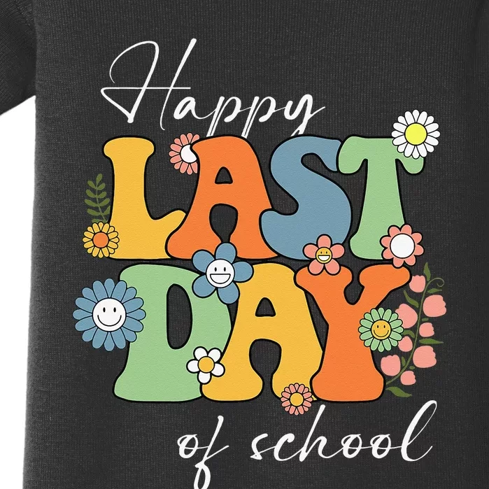 Happy Last Day Of School Graduation Groovy Teacher Baby Bodysuit