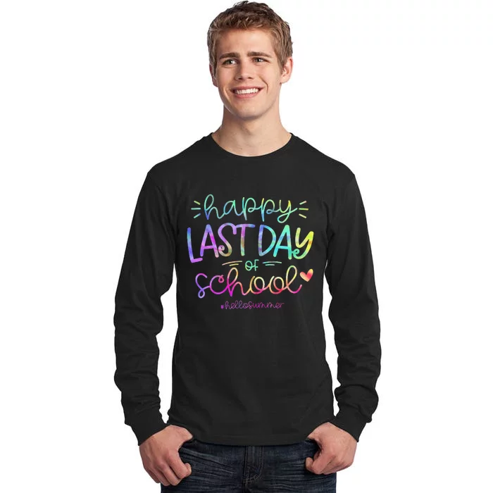 Happy Last Day Of School Hello Summer Students And Teachers Tall Long Sleeve T-Shirt