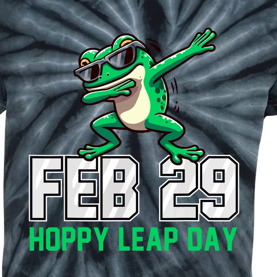 Hoppy Leap Day Frog Funny Leap Year Leapling Humor Pun Kids Tie-Dye T-Shirt