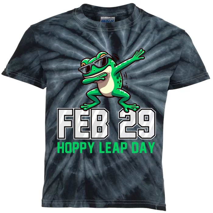 Hoppy Leap Day Frog Funny Leap Year Leapling Humor Pun Kids Tie-Dye T-Shirt