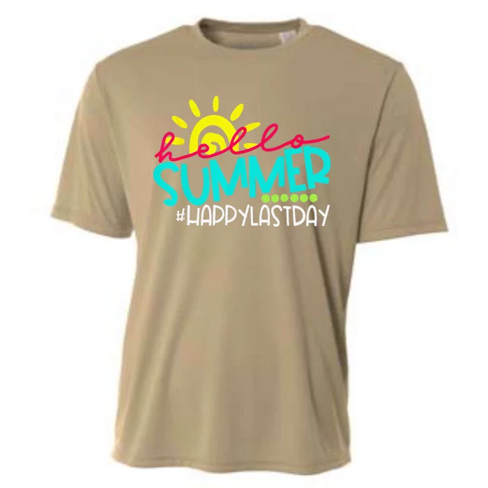 Happy Last Day Of School Teacher Student Hello Summer Gift Cooling Performance Crew T-Shirt