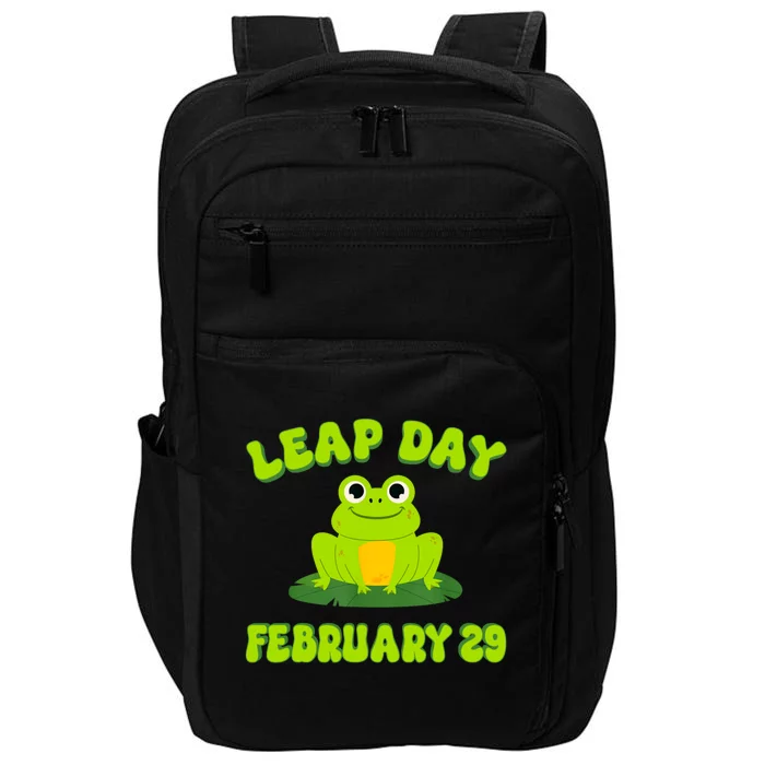 Happy Leap Day Year 2024 February 29th Funny Frog Lovers Impact Tech Backpack