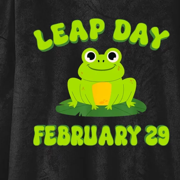 Happy Leap Day Year 2024 February 29th Funny Frog Lovers Hooded Wearable Blanket