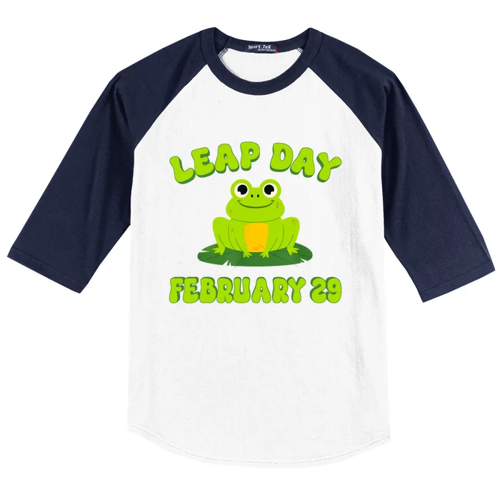 Happy Leap Day Year 2024 February 29th Funny Frog Lovers Baseball Sleeve Shirt