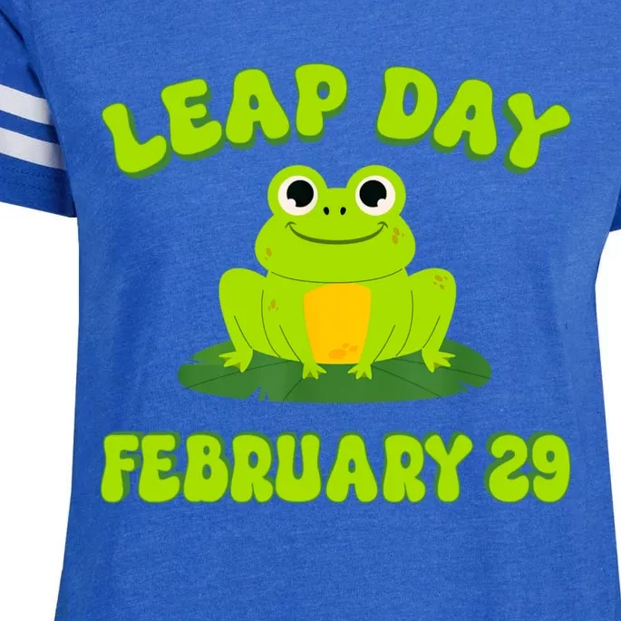 Happy Leap Day Year 2024 February 29th Funny Frog Lovers Enza Ladies Jersey Football T-Shirt