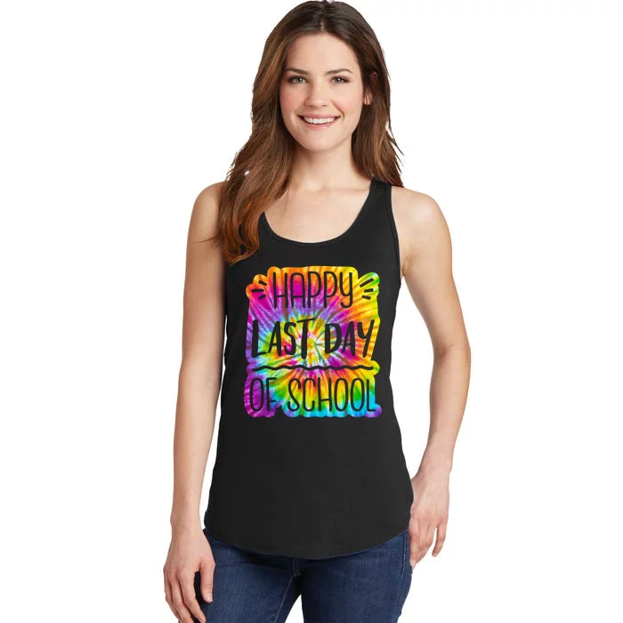 Happy Last Day Of School Rainbow Dye Ladies Essential Tank