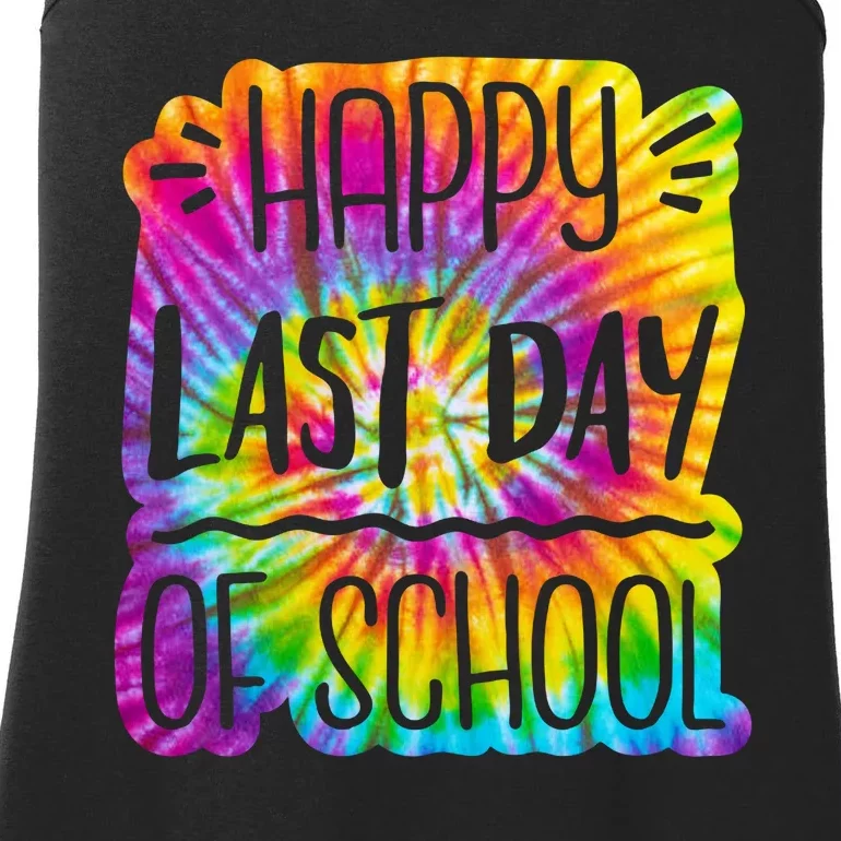 Happy Last Day Of School Rainbow Dye Ladies Essential Tank