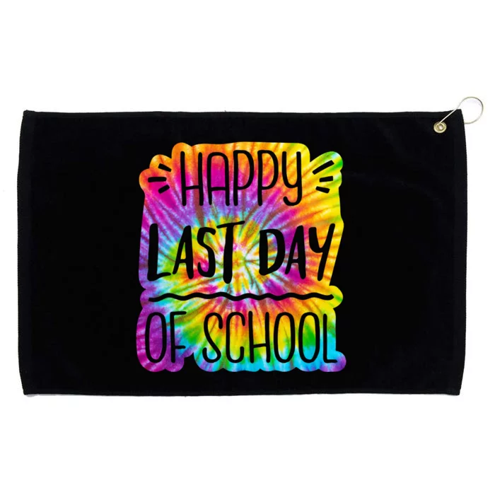 Happy Last Day Of School Rainbow Dye Grommeted Golf Towel