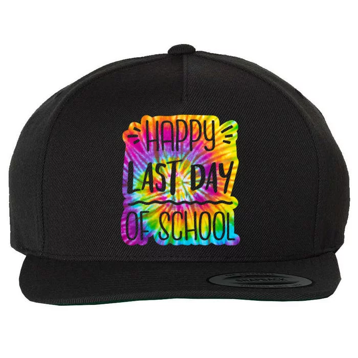 Happy Last Day Of School Rainbow Dye Wool Snapback Cap